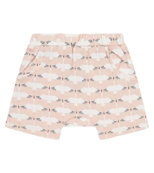 Sense Organics & friends in cooperation with GARY MASH Sense Organics & friends in cooperation with GARY MASH Baby Shorts mit Tiermotiven, Rosa mit störchen, – Produktbild 1 von 2
