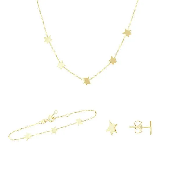 Eppi Eppi Silbernes Schmuck-Set mit Anhängern Der kleine Prinz, Gelb, – Produktbild 1 von 4