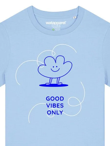 watapparel watapparel T-Shirt Frauen Good vibes only, Blue soul, – Produktbild 3 von 3