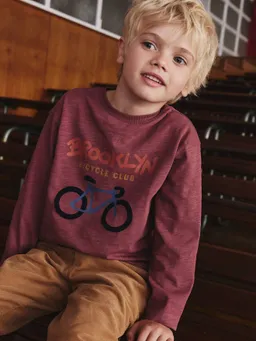 Vertbaudet Jungen Shirt mit Flockprint und Baumwolle – Produktbild 1 von 1