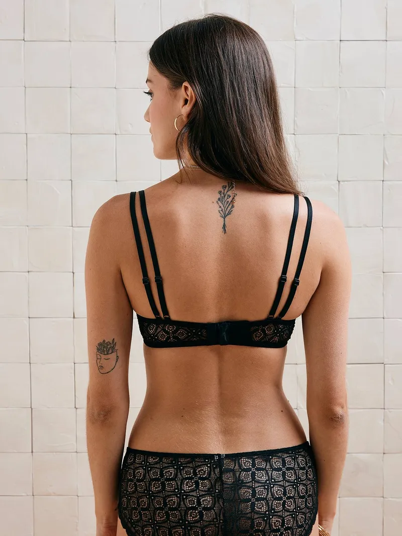 Vertbaudet BH aus Spitze mit Bügeln, Schwarz, – Produktbild 3 von 4