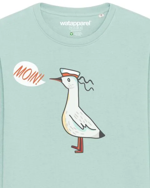 watapparel watapparel Sweatshirt Unisex Moin Seagull, Caribbean blue, – Produktbild 3 von 3
