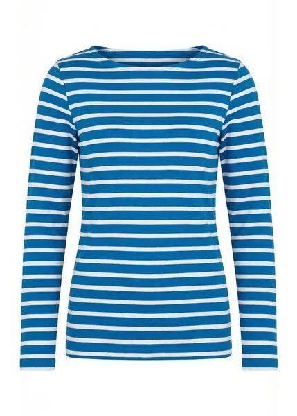 internaht Ringelshirt Damen aus Bio-Baumwolle, Petrol, – Produktbild 1 von 4