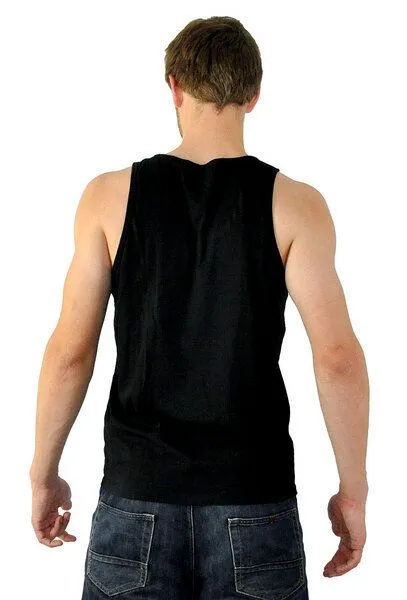 Human Family Human Family Lässiges Herren Tanktop in schwarz mit großem Print - "Jump Planet B" – Produktbild 1 von 4