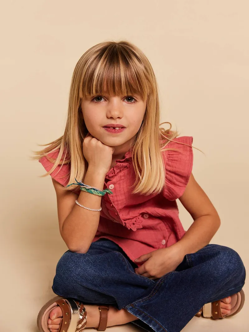 Envie De Fraise Musselin-Bluse mit Volants Mädchen ENVIE DE FRAISE, Altrosa, – Produktbild 3 von 4
