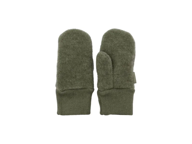 Maximo Kinder Fausthandschuhe mit Daumen Bio-Schurwolle (kbT), khakimeliert Gr. 1 (1-2 Jahre), Grün, – Produktbild 1 von 1