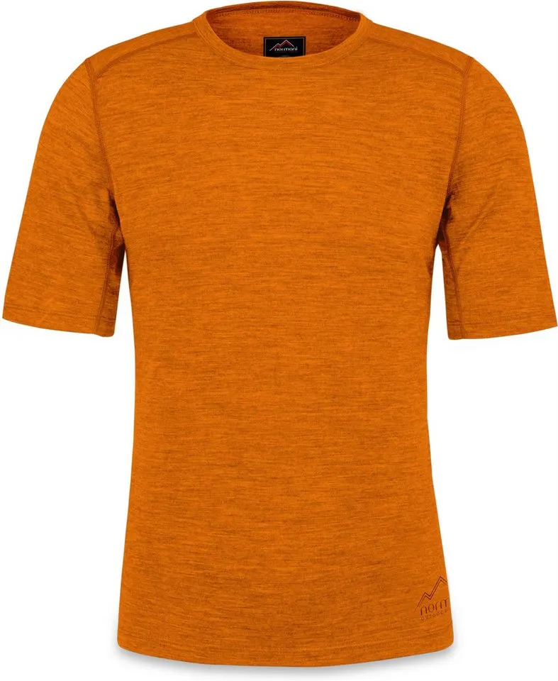 normani Thermounterhemd Herren Merino T-Shirt Darwin Kurzarm T-Shirt Thermounterwäsche aus Merinowolle, Orange, – Produktbild 2 von 4