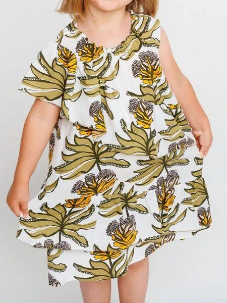 Babbily Babbily Luftiges Boho Bloom Kleid aus Ecovero, Weiss, – Produktbild 3 von 4