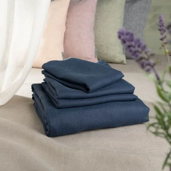 nahtur-design nahtur-design Leinenbettwäsche | 100% Leinen | kräftige Farben, Blau, – Produktbild 4 von 4