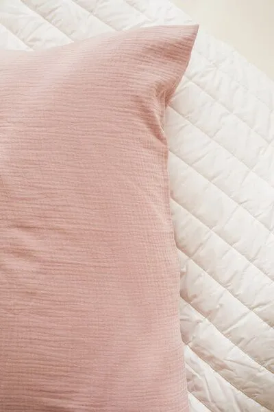 murmunto organics murmunto organics Bio-Bettwäsche SET, Bio-Musselin 40x80cm, 135x200cm, Rose, – Produktbild 2 von 3