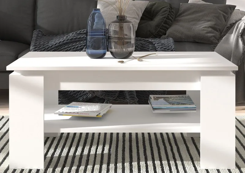 xonox.home Couchtisch Titan, Weiß Modern 100x45x60 cm, Weiß, – Produktbild 4 von 4