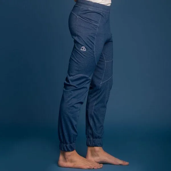 nice to meet me nice to meet me Urban Pant Unisex aus recyceltem Polyester mit Biobaumwolle, Denim melange, – Produktbild 1 von 4
