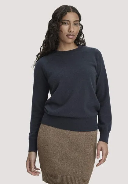 hessnatur hessnatur Strick Pullover Relaxed aus Cashmere mit Recycling-Anteil, Marine, – Produktbild 1 von 4