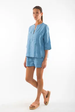 RAVENS VIEW IBIZA RAVENS VIEW IBIZA Damen vegan Hemd Ebba Faded Denim Blau – Produktbild 1 von 1