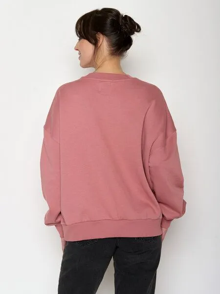 GreenBomb GREENBOMB Les Fleurs Core - Lässiges Sweatshirt aus Bio-Baumwolle / hochwertiger Print / GOTS / Fair & Vegan, Rosa (dark rose), – Produktbild 4 von 4