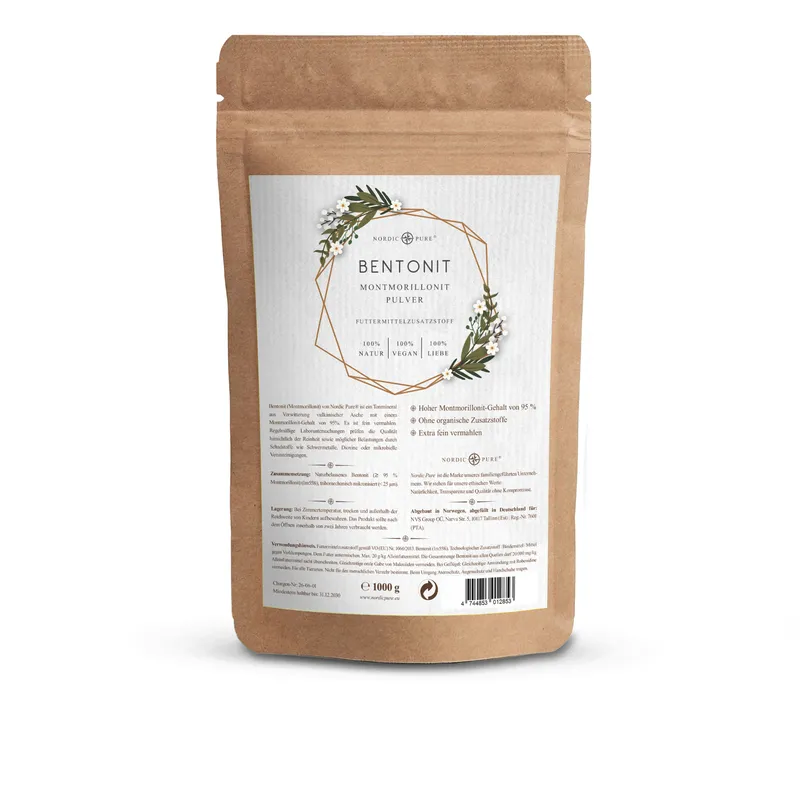 Nordic Pure Nordic Pure Bentonit Pulver (95% Montmorillonit), extra fein 2x500 g – Produktbild 3 von 3