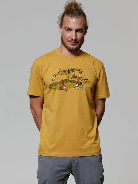 watapparel watapparel T-Shirt Unisex Gnome Footprint, Ochre, – Produktbild 2 von 3