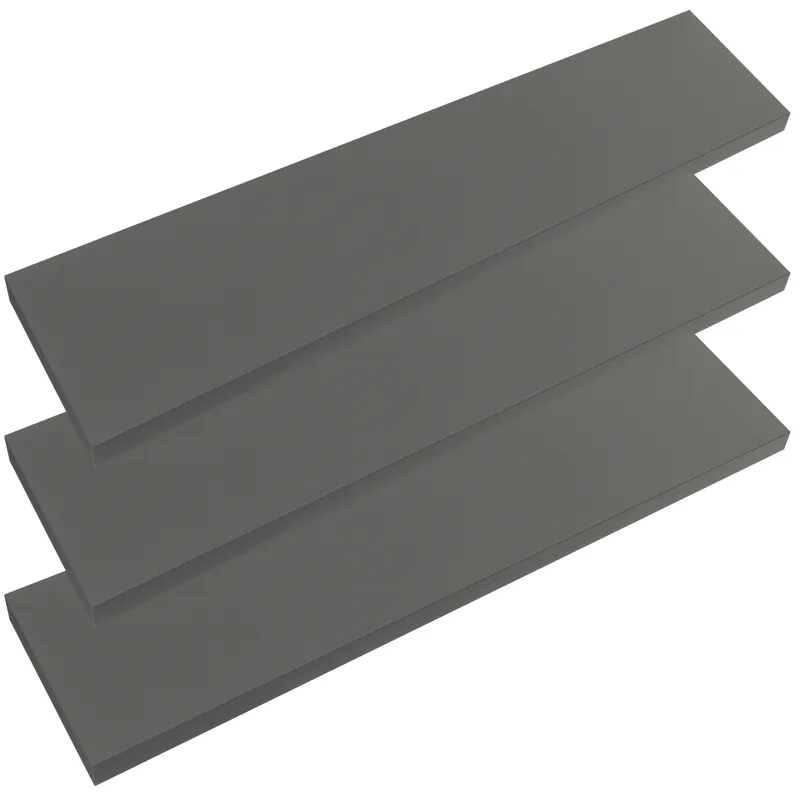 Casaria® Wandregal Schweberegal 110cm 3er-Set Grau + Halterung – Produktbild 2 von 2