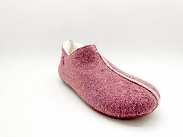 thies Veganer Hausschuh "thies ® Organic Slipper Boot ", aus Bio-Baumwolle, fair produziert, Bordeaux, – Produktbild 2 von 4