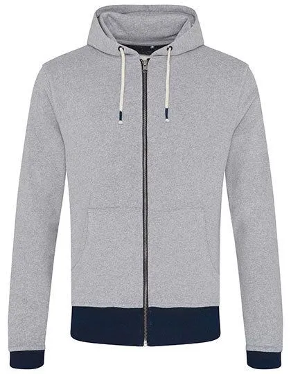 Ecologie by AWDis Ecologie by AWDis Okavango Sustainable Zoody Sweatjacke mit Kapuze, Heather grey / navy, – Produktbild 2 von 3