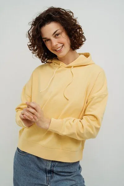 Kultgut Kultgut Biofair- Goodness Hoodie 100% Biobaumwolle / Clara, Warmgelb, – Produktbild 1 von 3