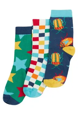 Frugi Frugi Kindersocken in Dreierpack mit Käfer – Produktbild 1 von 1