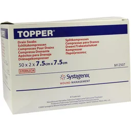 Solventum Germany TOPPER Schlitzkompr.7,5x7,5 cm steril 50X2 St Kompressen – Produktbild 1 von 1