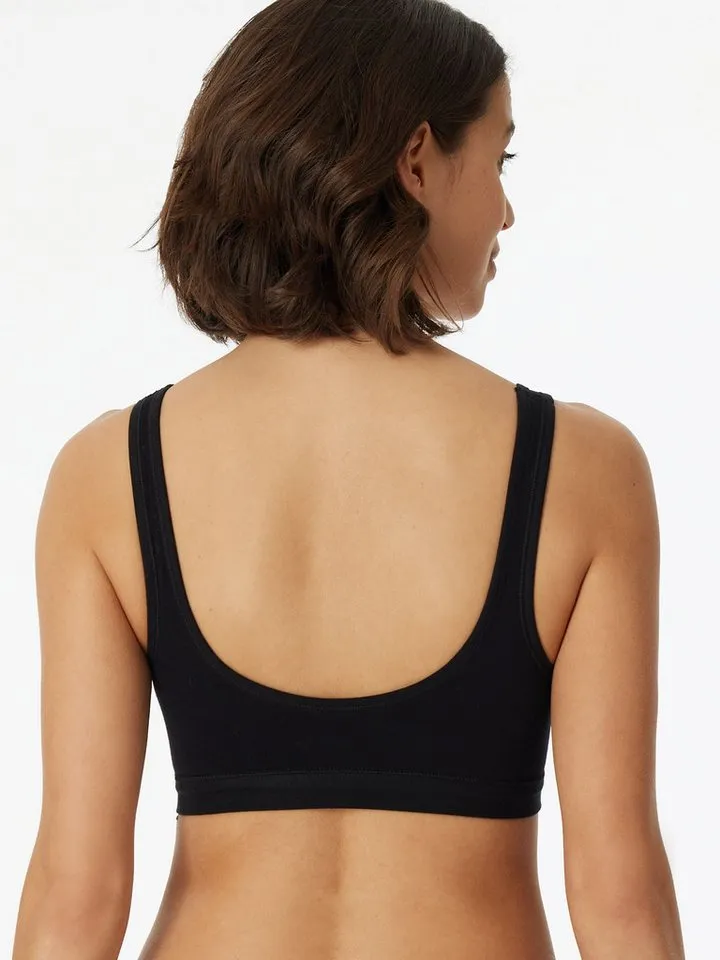 Schiesser Schiesser Bustier 95/5 Organic Cotton Padded (2-tlg) bh bra-lette bustier, Schwarz, – Produktbild 3 von 4