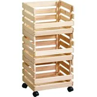 Kesper KESPER Kartoffel- & Obsthorde aus Kiefernholz, mit Rollen, 37 x 30 x 80 cm – Produktbild 1 von 1