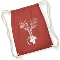 Life Tree Life-Tree Stringbag aus Biobaumwolle Fairwear "Weltenbaum" für in Grün/Blau/Weiß/Rot, Rot, – Produktbild 1 von 1