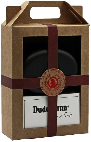 Spa Vivent Spa Vivent Geschenkset Dudu Osun Seife mit plastikfreier Seifendose, Samtschwarz, – Produktbild 2 von 3