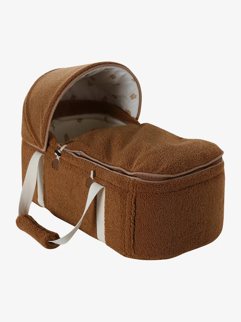 Vertbaudet Soft-Tragetasche Baby mit Webpelz, Braun, – Produktbild 1 von 4