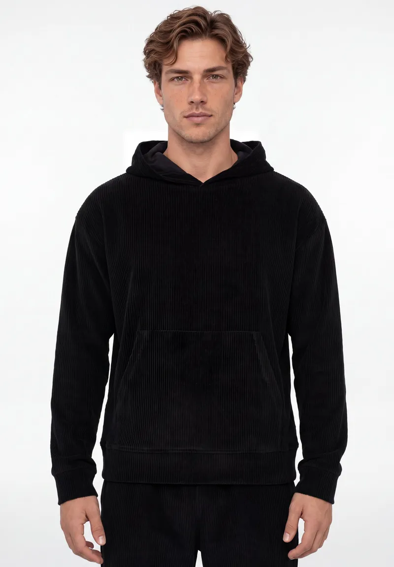 ORGANICATION ORGANICATION Herren vegan Hoodie Aus Cord Schwarz, Schwarz, – Produktbild 1 von 1