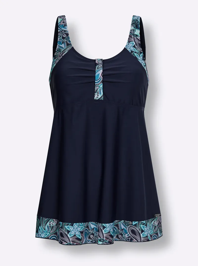 feel good Tankini-Oberteil marine-smaragd-bedruckt, Marine-smaragd-bedruckt, – Produktbild 1 von 2