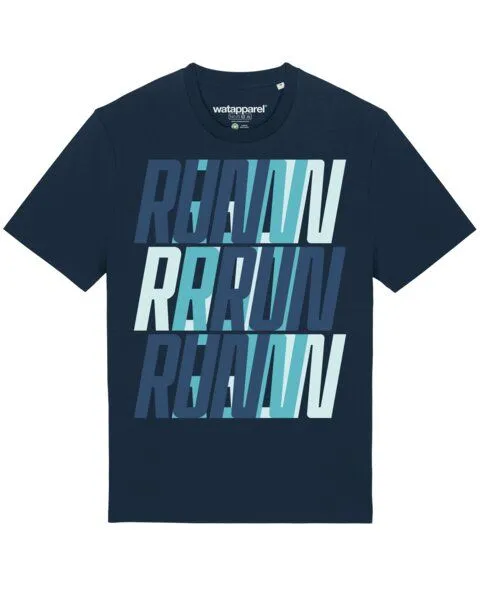 watapparel watapparel T-Shirt Unisex Run, Run, Run blue, French navy, – Produktbild 1 von 4