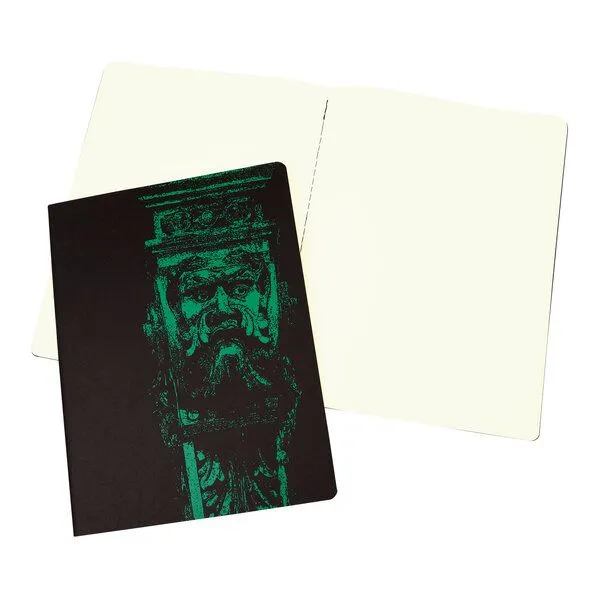 HANDGEDRUCKT HANDGEDRUCKT "Faun" Notizheft ca. DIN A4, blanko, Grün, – Produktbild 1 von 4