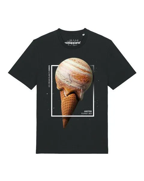watapparel watapparel T-Shirt Unisex Jupiter Planet, Black, – Produktbild 1 von 2