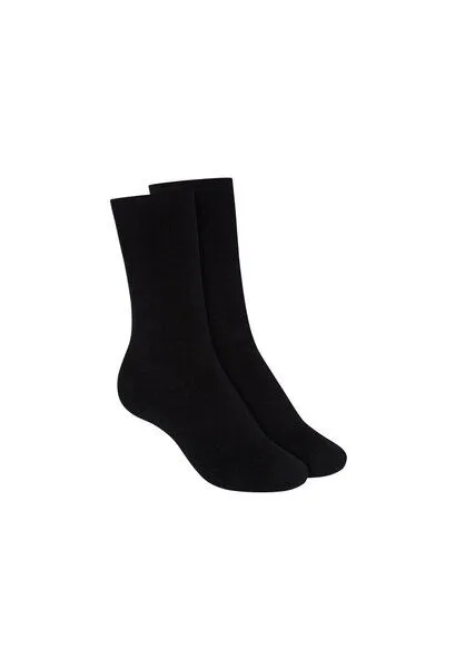 THOKKTHOKK ThokkThokk Unisex Warme Socken hoch 2er-Pack aus Bio-Baumwolle, Black (schwarz), – Produktbild 1 von 2