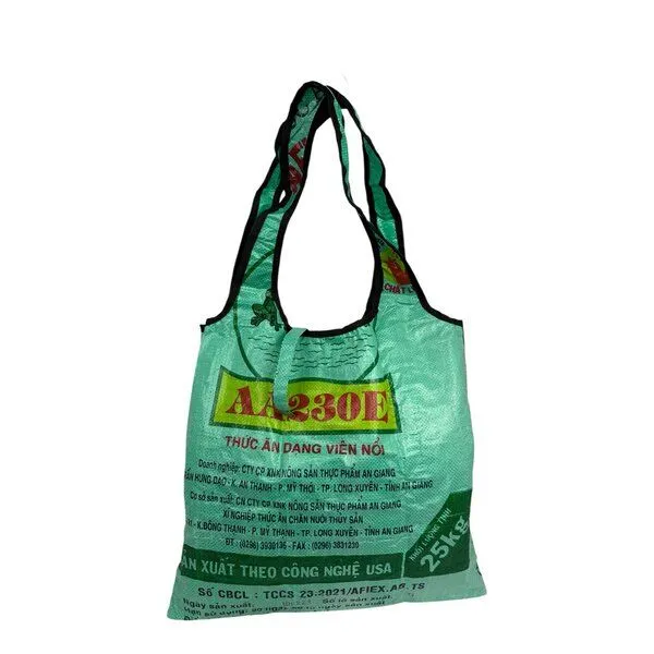 Beadbags Beadbags Einkaufstasche Ri43 recycelter Reissack, Mittelgrün frosch, – Produktbild 1 von 3