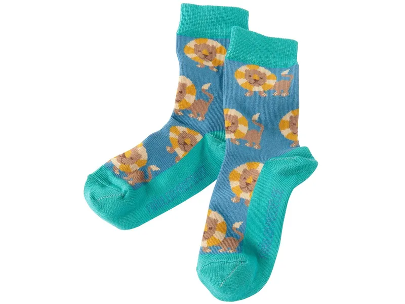 Fräulein Prusselise Kinder Socken Löwe petrol Gr.27-30, Mehrfarbig, – Produktbild 1 von 1