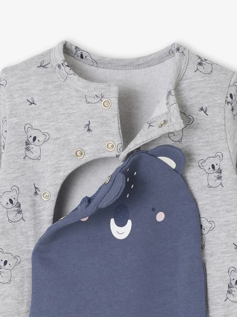 Vertbaudet Baby Sweat-Strampler mit Koala-Motiv, Grau meliert, – Produktbild 3 von 3