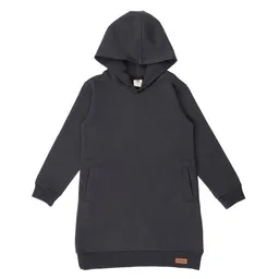Walkiddy Mädchen Kapuzenkleid GOTS zertifiziert – Asphaltgrau, langärmelig, weich & bequem, vielseitig | von Walkiddy – Produktbild 1 von 1