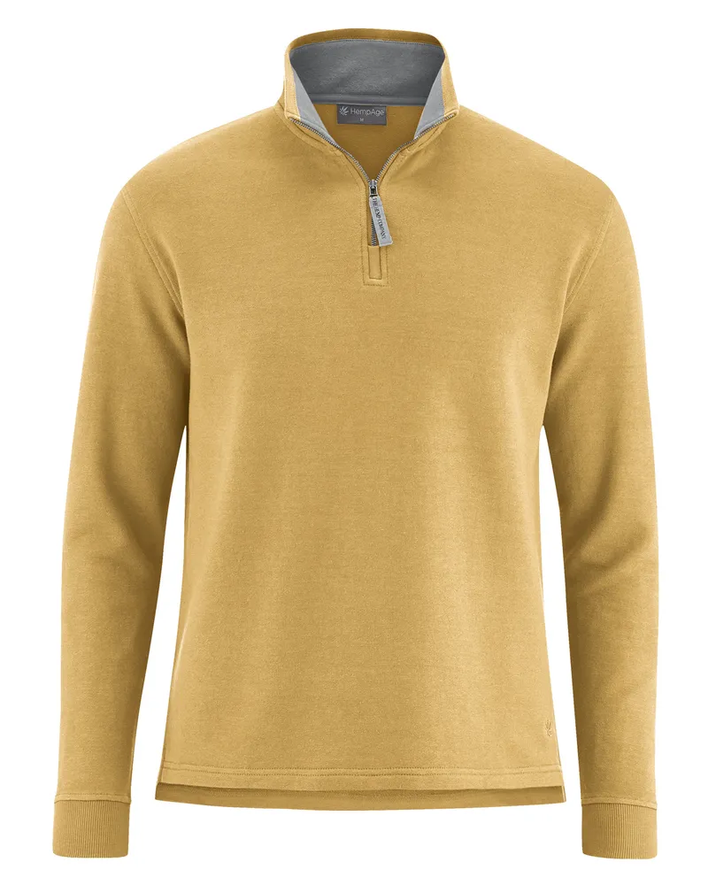 HempAge Hempage Herren vegan Sweatshirt In Dijon Gelb, Gelb, – Produktbild 1 von 2