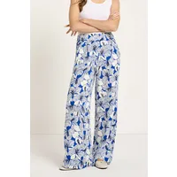 LANIUS Lanius Damen vegan Hose Weites Bein Bloom Lapis Blau/Weiß – Produktbild 1 von 1