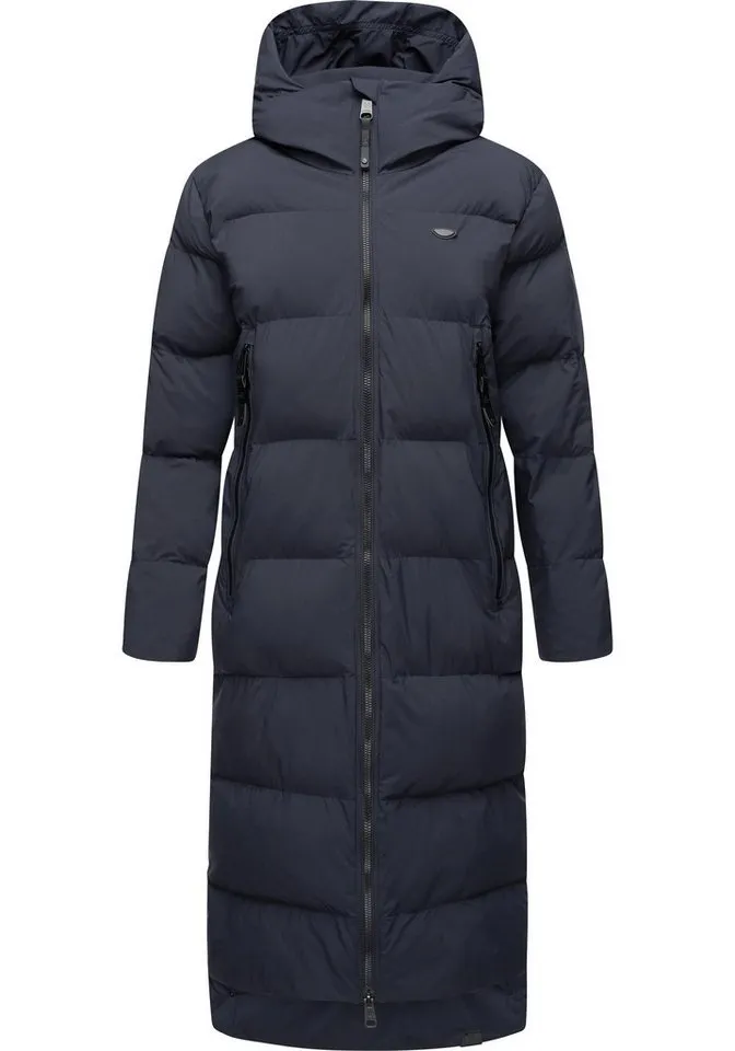 ragwear ragwear Wintermantel Patrise Extralanger Damen Winter Steppmantel mit Gehschlitzen, Blau, – Produktbild 2 von 3