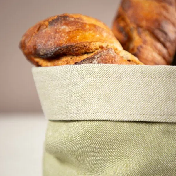 nahtur-design nahtur-design Brotkorb, Obstkorb oder Utensilo aus Bioleinen, Moos (grün), – Produktbild 4 von 4