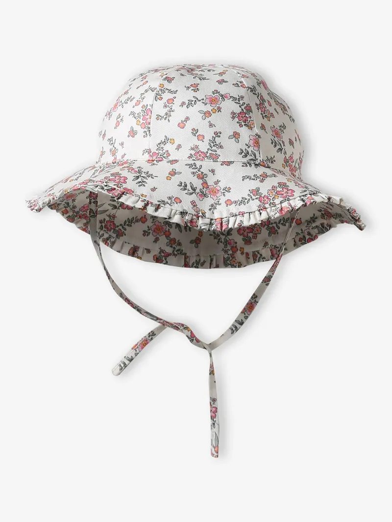 Vertbaudet Sonnenhut Mädchen Baby mit Rüschen, Wollweiß, – Produktbild 1 von 2