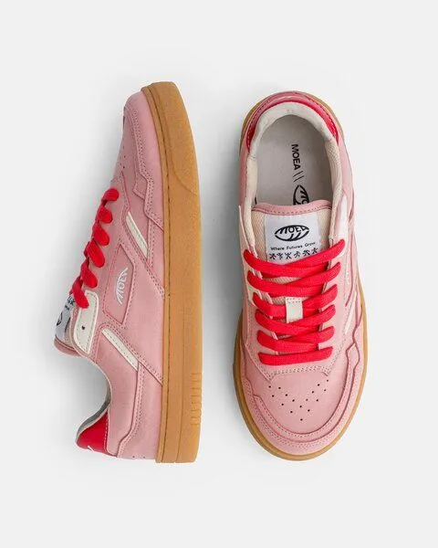 MoEa MoEa Sneakers Origin Low - Pink Suede & Beige - Apple, Green, – Produktbild 2 von 4