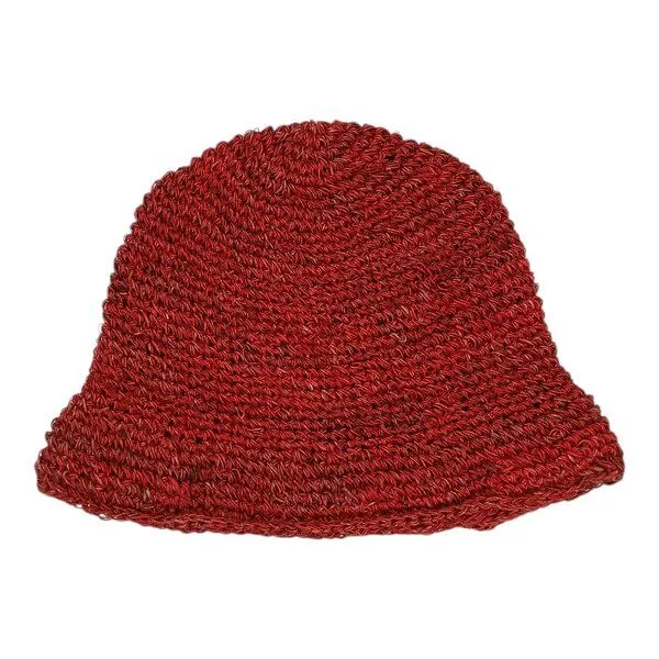 short'n'pietz short'n'pietz gehäkelter Sommerhut aus reinen Hanffasern, Rot, – Produktbild 1 von 3