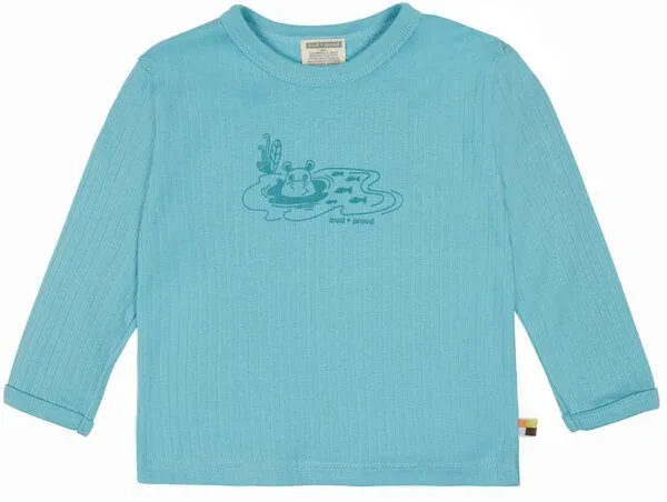 loud + proud loud + proud Babys & Kinder Shirt Derby Rib mit Druck, GOTS-zertifiziert, Cyan(petrol), – Produktbild 2 von 2